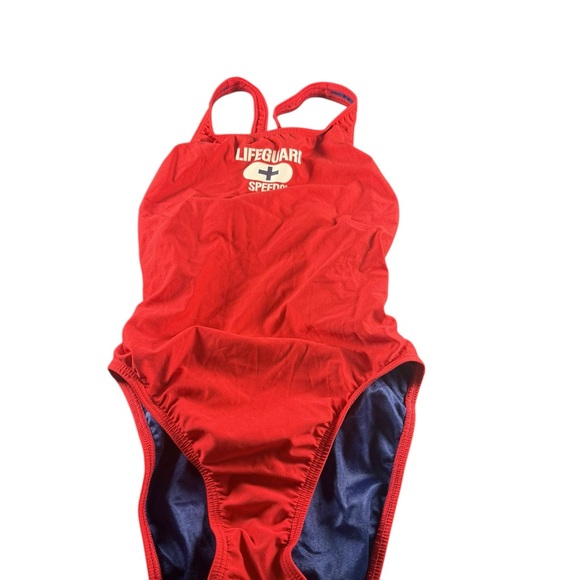 Speedo Women's Vibrant Red Lifeguard Swimsuit (A282) - Picture 3 of 8